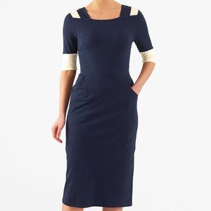 Eshakti colour block jersey knit sheath dress (can be maternity)
